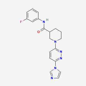 molecular formula C19H19FN6O B2902781 1-(6-(1H-imidazol-1-yl)pyridazin-3-yl)-N-(3-fluorophenyl)piperidine-3-carboxamide CAS No. 1286727-53-4
