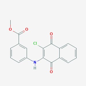 molecular formula C18H12ClNO4 B290280 Methyl 3-[(3-chloro-1,4-dioxo-1,4-dihydro-2-naphthalenyl)amino]benzoate 