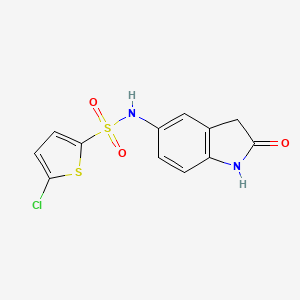 molecular formula C12H9ClN2O3S2 B2902800 5-chloro-N-(2-oxoindolin-5-yl)thiophene-2-sulfonamide CAS No. 921539-12-0