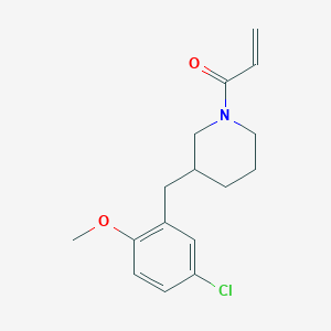 molecular formula C16H20ClNO2 B2902803 1-[3-[(5-Chloro-2-methoxyphenyl)methyl]piperidin-1-yl]prop-2-en-1-one CAS No. 2361793-03-3