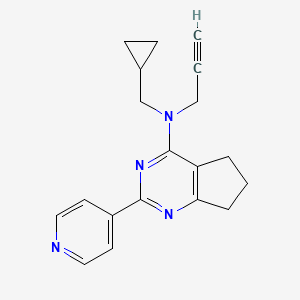 molecular formula C19H20N4 B2902813 N-(cyclopropylmethyl)-N-(prop-2-yn-1-yl)-2-(pyridin-4-yl)-5H,6H,7H-cyclopenta[d]pyrimidin-4-amine CAS No. 1445707-19-6