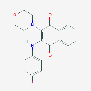 molecular formula C20H17FN2O3 B290282 2-(4-Fluoroanilino)-3-(4-morpholinyl)naphthoquinone 