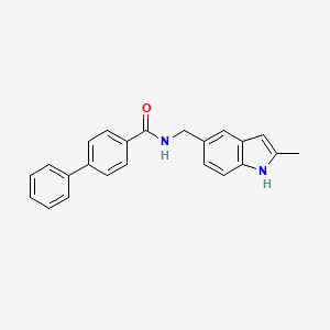 molecular formula C23H20N2O B2902832 N-[(2-methyl-1H-indol-5-yl)methyl]-4-phenylbenzamide CAS No. 852136-60-8