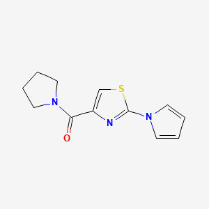 molecular formula C12H13N3OS B2902834 (2-(1H-pyrrol-1-yl)thiazol-4-yl)(pyrrolidin-1-yl)methanone CAS No. 1235067-32-9