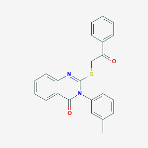molecular formula C23H18N2O2S B290284 2-(2-Oxo-2-phenyl-ethylsulfanyl)-3-m-tolyl-3H-quinazolin-4-one 