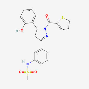 N-{3-[5-(2-hydroxyphenyl)-1-(thiophene-2-carbonyl)-4,5-dihydro-1H-pyrazol-3-yl]phenyl}methanesulfonamide