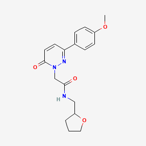 molecular formula C18H21N3O4 B2902841 2-(3-(4-methoxyphenyl)-6-oxopyridazin-1(6H)-yl)-N-((tetrahydrofuran-2-yl)methyl)acetamide CAS No. 899752-97-7