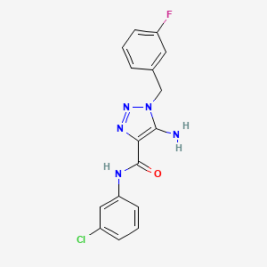 molecular formula C16H13ClFN5O B2902845 5-amino-N-(3-chlorophenyl)-1-[(3-fluorophenyl)methyl]triazole-4-carboxamide CAS No. 899981-66-9