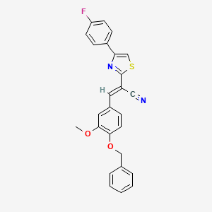 molecular formula C26H19FN2O2S B2902847 (E)-3-(4-(benzyloxy)-3-methoxyphenyl)-2-(4-(4-fluorophenyl)thiazol-2-yl)acrylonitrile CAS No. 477296-17-6