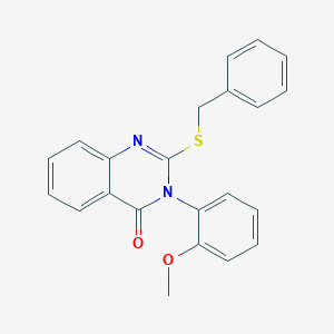 molecular formula C22H18N2O2S B290285 2-(benzylthio)-3-(2-methoxyphenyl)quinazolin-4(3H)-one 