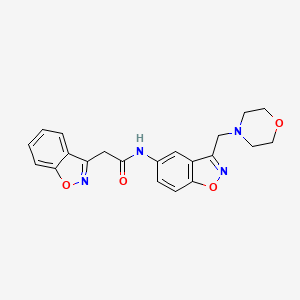 2-(1,2-Benzoxazol-3-yl)-N-[3-(morpholin-4-ylmethyl)-1,2-benzoxazol-5-yl]acetamide