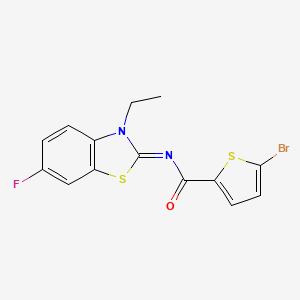 molecular formula C14H10BrFN2OS2 B2902882 (E)-5-bromo-N-(3-ethyl-6-fluorobenzo[d]thiazol-2(3H)-ylidene)thiophene-2-carboxamide CAS No. 865544-92-9