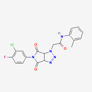 2-[5-(3-chloro-4-fluorophenyl)-4,6-dioxo-4,5,6,6a-tetrahydropyrrolo[3,4-d][1,2,3]triazol-1(3aH)-yl]-N-(2-methylphenyl)acetamide