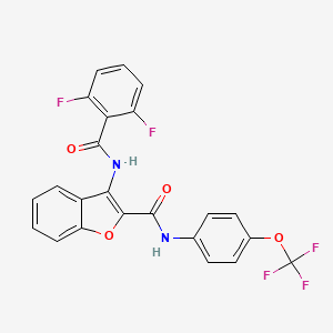 molecular formula C23H13F5N2O4 B2902891 3-(2,6-difluorobenzamido)-N-(4-(trifluoromethoxy)phenyl)benzofuran-2-carboxamide CAS No. 888457-65-6