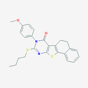 9-(butylsulfanyl)-8-(4-methoxyphenyl)-5,8-dihydronaphtho[2',1':4,5]thieno[2,3-d]pyrimidin-7(6H)-one