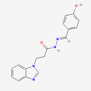 (E)-3-(1H-benzo[d]imidazol-1-yl)-N'-(4-hydroxybenzylidene)propanehydrazide