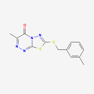 molecular formula C13H12N4OS2 B2902907 3-Methyl-7-[(3-methylphenyl)methylthio]-[1,3,4]thiadiazolo[2,3-c][1,2,4]triazin-4-one CAS No. 869074-70-4