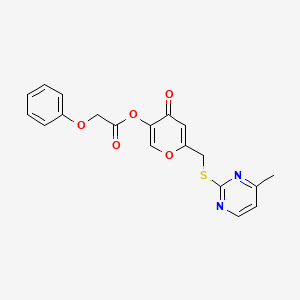molecular formula C19H16N2O5S B2902913 [6-[(4-Methylpyrimidin-2-yl)sulfanylmethyl]-4-oxopyran-3-yl] 2-phenoxyacetate CAS No. 877636-98-1