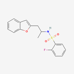 molecular formula C17H16FNO3S B2902918 N-(1-(benzofuran-2-yl)propan-2-yl)-2-fluorobenzenesulfonamide CAS No. 2034513-14-7