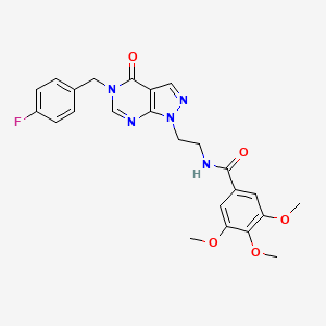 molecular formula C24H24FN5O5 B2902922 N-(2-(5-(4-fluorobenzyl)-4-oxo-4,5-dihydro-1H-pyrazolo[3,4-d]pyrimidin-1-yl)ethyl)-3,4,5-trimethoxybenzamide CAS No. 922010-81-9