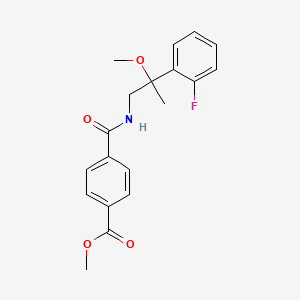 molecular formula C19H20FNO4 B2902923 Methyl 4-((2-(2-fluorophenyl)-2-methoxypropyl)carbamoyl)benzoate CAS No. 1797558-68-9