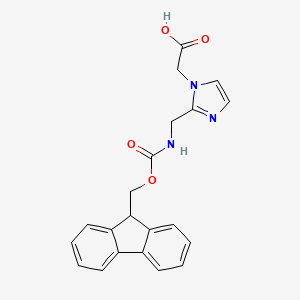 molecular formula C21H19N3O4 B2902924 2-[2-[(9H-Fluoren-9-ylmethoxycarbonylamino)methyl]imidazol-1-yl]acetic acid CAS No. 2138389-87-2