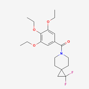 molecular formula C20H27F2NO4 B2902925 (1,1-Difluoro-6-azaspiro[2.5]octan-6-yl)(3,4,5-triethoxyphenyl)methanone CAS No. 2097926-49-1