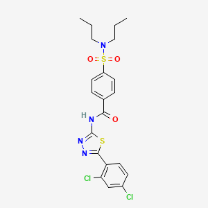 molecular formula C21H22Cl2N4O3S2 B2902926 N-[5-(2,4-dichlorophenyl)-1,3,4-thiadiazol-2-yl]-4-(dipropylsulfamoyl)benzamide CAS No. 391227-79-5
