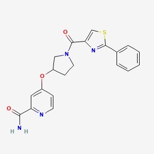 4-((1-(2-Phenylthiazole-4-carbonyl)pyrrolidin-3-yl)oxy)picolinamide