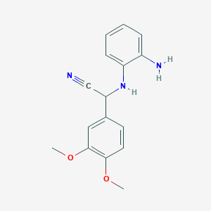 molecular formula C16H17N3O2 B2902940 2-(2-Aminoanilino)-2-(3,4-dimethoxyphenyl)acetonitrile CAS No. 477887-79-9