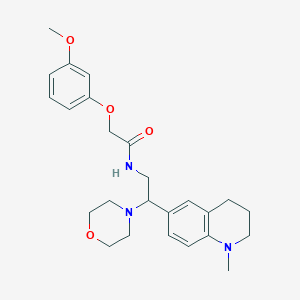 2-(3-methoxyphenoxy)-N-(2-(1-methyl-1,2,3,4-tetrahydroquinolin-6-yl)-2-morpholinoethyl)acetamide