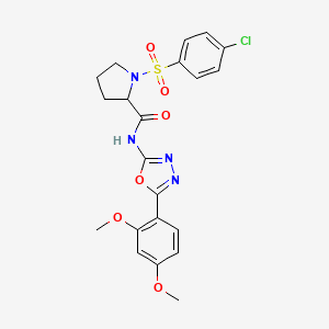 1-((4-chlorophenyl)sulfonyl)-N-(5-(2,4-dimethoxyphenyl)-1,3,4-oxadiazol-2-yl)pyrrolidine-2-carboxamide