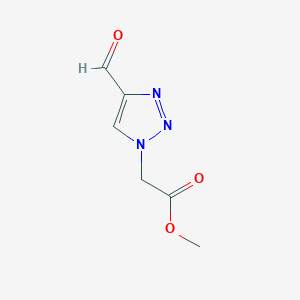 molecular formula C6H7N3O3 B2902953 1H-1,2,3-Triazole-1-acetic acid, 4-formyl-, methyl ester CAS No. 853806-03-8