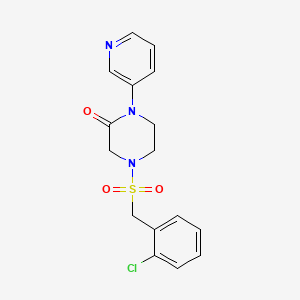 molecular formula C16H16ClN3O3S B2902956 4-[(2-Chlorophenyl)methanesulfonyl]-1-(pyridin-3-yl)piperazin-2-one CAS No. 2097923-92-5