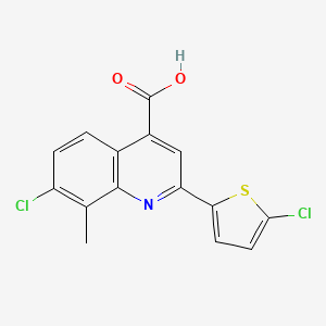 molecular formula C15H9Cl2NO2S B2902961 7-Chloro-2-(5-chlorothien-2-yl)-8-methylquinoline-4-carboxylic acid CAS No. 862705-52-0
