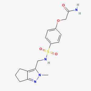 2-(4-(N-((2-methyl-2,4,5,6-tetrahydrocyclopenta[c]pyrazol-3-yl)methyl)sulfamoyl)phenoxy)acetamide