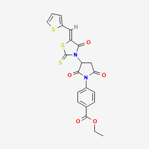 (Z)-ethyl 4-(2,5-dioxo-3-(4-oxo-5-(thiophen-2-ylmethylene)-2-thioxothiazolidin-3-yl)pyrrolidin-1-yl)benzoate