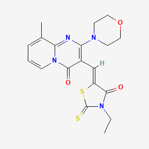 (Z)-3-ethyl-5-((9-methyl-2-morpholino-4-oxo-4H-pyrido[1,2-a]pyrimidin-3-yl)methylene)-2-thioxothiazolidin-4-one