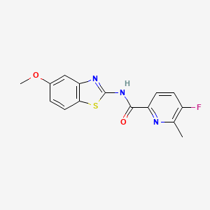 molecular formula C15H12FN3O2S B2902975 5-Fluoro-N-(5-methoxy-1,3-benzothiazol-2-yl)-6-methylpyridine-2-carboxamide CAS No. 2415525-39-0