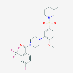 [4-Fluoro-2-(trifluoromethyl)phenyl](4-{2-methoxy-5-[(3-methylpiperidino)sulfonyl]phenyl}piperazino)methanone
