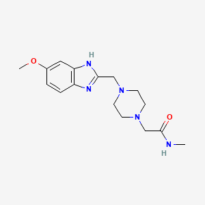 2-(4-((5-methoxy-1H-benzo[d]imidazol-2-yl)methyl)piperazin-1-yl)-N-methylacetamide
