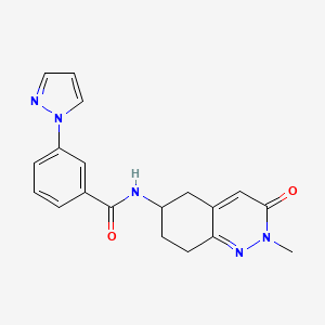 N-(2-methyl-3-oxo-2,3,5,6,7,8-hexahydrocinnolin-6-yl)-3-(1H-pyrazol-1-yl)benzamide