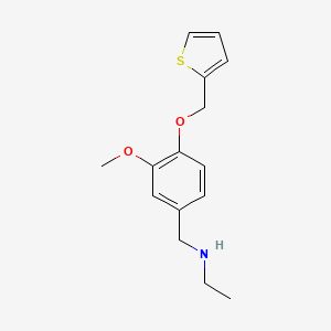 molecular formula C15H19NO2S B2902995 Ethyl({[3-methoxy-4-(thiophen-2-ylmethoxy)phenyl]methyl})amine CAS No. 852404-79-6