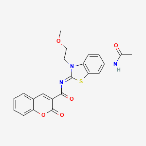 (Z)-N-(6-acetamido-3-(2-methoxyethyl)benzo[d]thiazol-2(3H)-ylidene)-2-oxo-2H-chromene-3-carboxamide