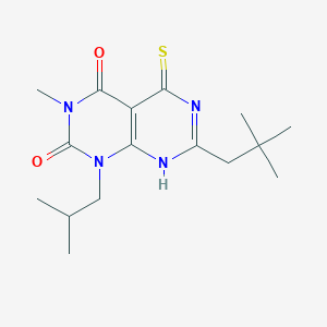 molecular formula C16H24N4O2S B2903002 1-isobutyl-5-mercapto-3-methyl-7-neopentylpyrimido[4,5-d]pyrimidine-2,4(1H,3H)-dione CAS No. 851169-31-8