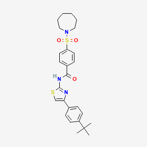 4-(azepan-1-ylsulfonyl)-N-(4-(4-(tert-butyl)phenyl)thiazol-2-yl)benzamide