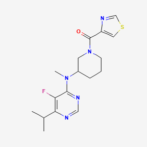 molecular formula C17H22FN5OS B2903017 [3-[(5-Fluoro-6-propan-2-ylpyrimidin-4-yl)-methylamino]piperidin-1-yl]-(1,3-thiazol-4-yl)methanone CAS No. 2415517-56-3