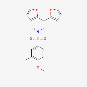 molecular formula C19H21NO5S B2903020 N-(2,2-di(furan-2-yl)ethyl)-4-ethoxy-3-methylbenzenesulfonamide CAS No. 2320726-27-8