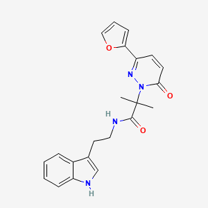 molecular formula C22H22N4O3 B2903021 N-(2-(1H-indol-3-yl)ethyl)-2-(3-(furan-2-yl)-6-oxopyridazin-1(6H)-yl)-2-methylpropanamide CAS No. 1286695-25-7