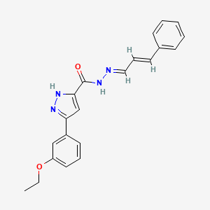 (E)-3-(3-ethoxyphenyl)-N'-((E)-3-phenylallylidene)-1H-pyrazole-5-carbohydrazide